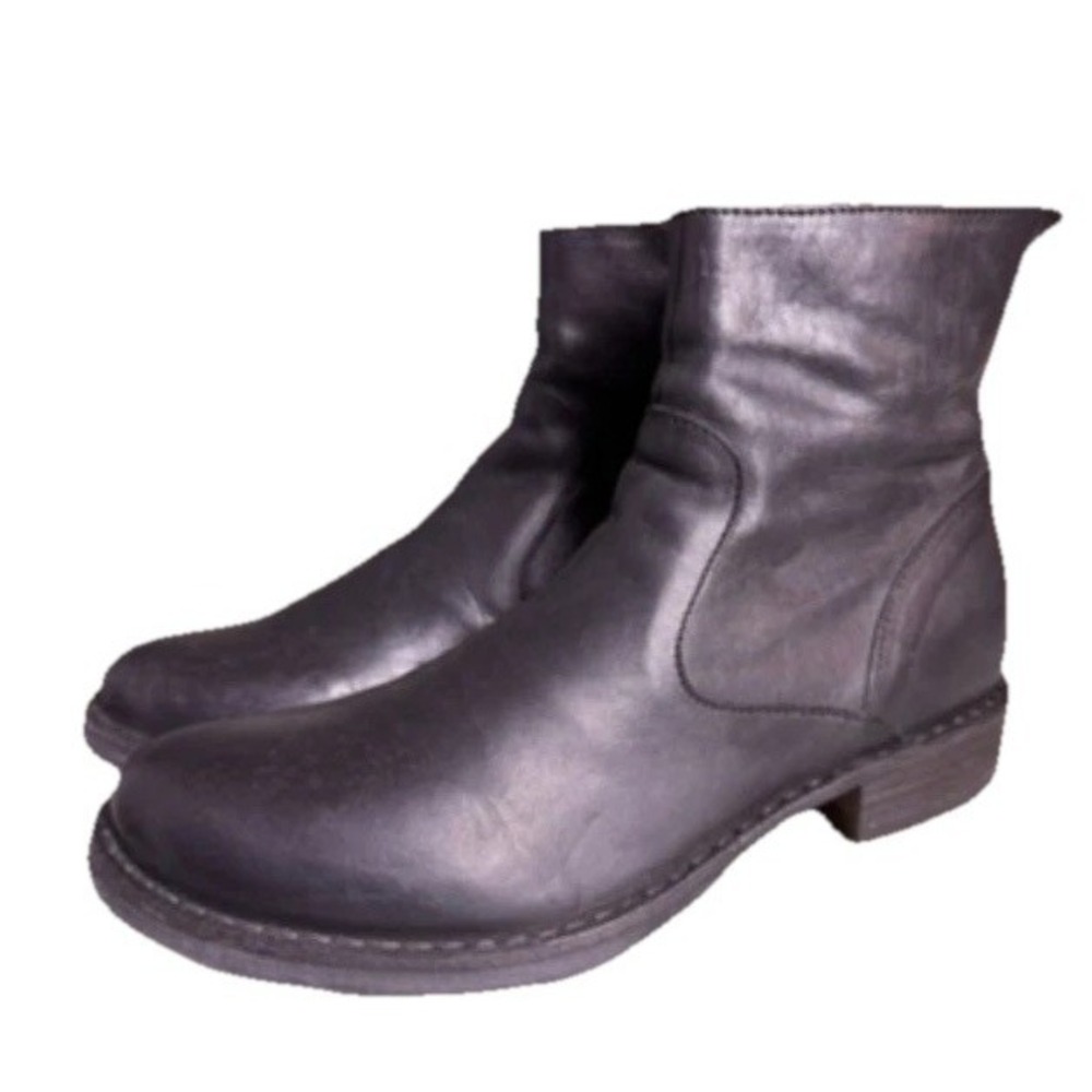Fiorentini + Baker Ankle Boots Men's Size 38 Black Leather Side Zipper Gothic